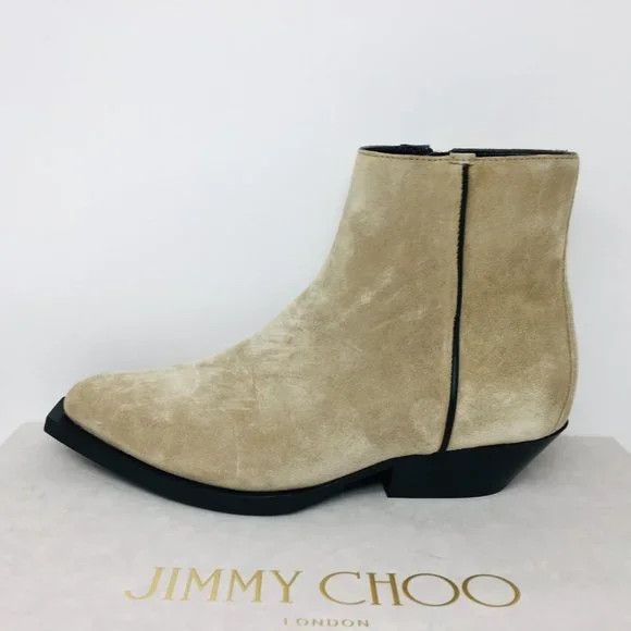 Jimmy Choo Women’s Jun / F Suede Stucco / Black Bootie Size 7 M (Medium)